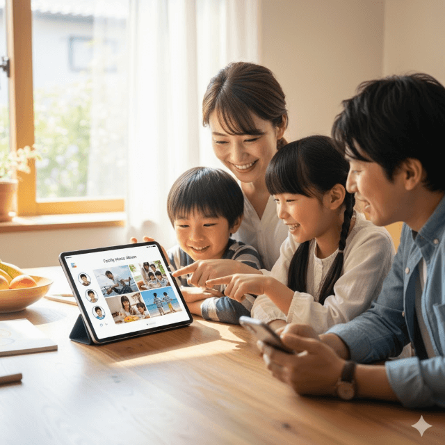 Amazonフォトブラウザ版 ファミリーフォルダの共有機能