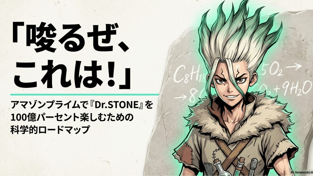 ドクターストーンをアマゾンプライムビデオで100億パーセント楽しむための科学的ロードマップ表紙